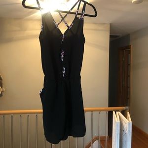 Block romper with a pop of color